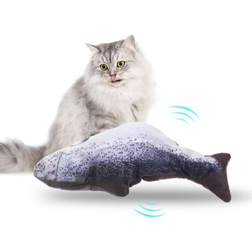 Cat Toy Dancing Fish Moving Realistic Flopping Fish Toys for Cat Electric Interactive Simulation Soft 3D USB Fish Kicker Pet Toy