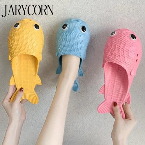 JARYCORN soft comfortable creative leisure summer hot home fishing slippers unisex shoes man cute beach slippers family