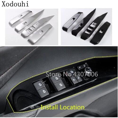 Car Body Door Window Glass Inner Panel Armrest Lift Switch Button Trim Frame 2pcs For Toyota New Camry XV70 2017 2018 2019 2020