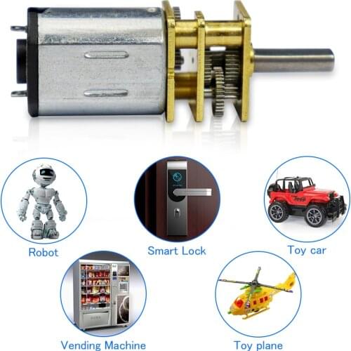 N20 Micro Speed Gear Motor DC 6V 12V Reduction Gear Motor Gear Reducer Motor for Car Robot Model 30/50/100/200/300RPM/1000RPM