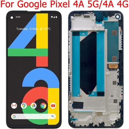 New Original For Google Pixel 4A 5G LCD Display Screen With Frame Pixel 4A 4G 5.81" Touch Screen Pixel 4A 5G 6.2" LCD Display