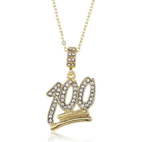 2020 New Products Accessories European And American Necklace Quick Sale Popular 100 Point Yrn Letter Necklace Hip Hop