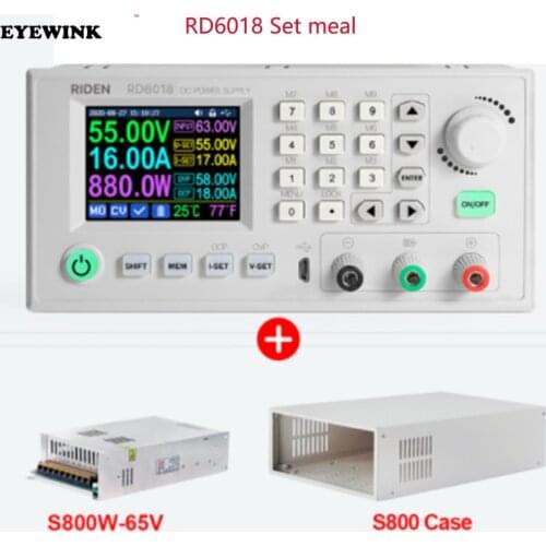 RD RUIDEN RD6018 RD6018W 60V USB WiFi DC DC adjustable Step Down Power Supply Module Buck Converter and 800W AC to DC PSU