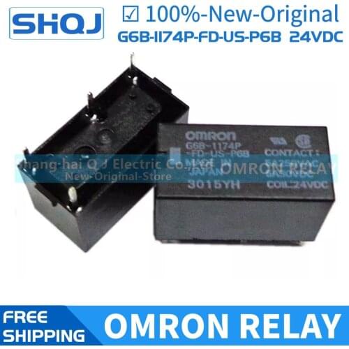 5PCS OMRON RELAY G6B-1174P-FD-US-P6B 24VDC Brand new and original relay