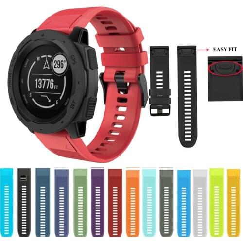 26 22MM Watchband Strap for Garmin Fenix 5 5X 5S 3 3 HR Fenix 6X 6 6S S60 Watch Quick Release Silicone Easyfit Wrist Band Strap