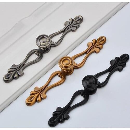 Single hole with film round handle antique wardrobe door handle green ancient bronze black cabinet drawer handle