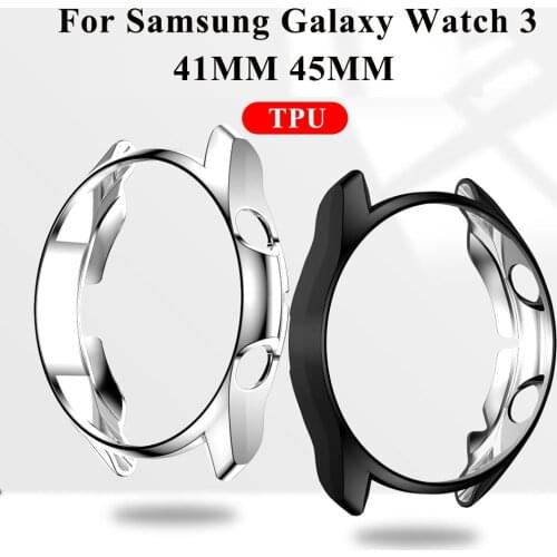 Plated TPU Protective Cover Case For Samsung Galaxy Watch 3 41/45mm Protector Frame For Galaxy Watch 3 Smart Watch Accessories