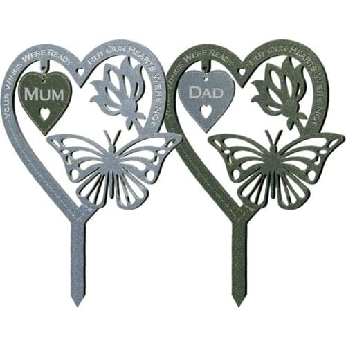 Garden Signpost Delicate Flower Butterfly Shape Plastic Mothers Day Inserted Sign Decoration for Decorating