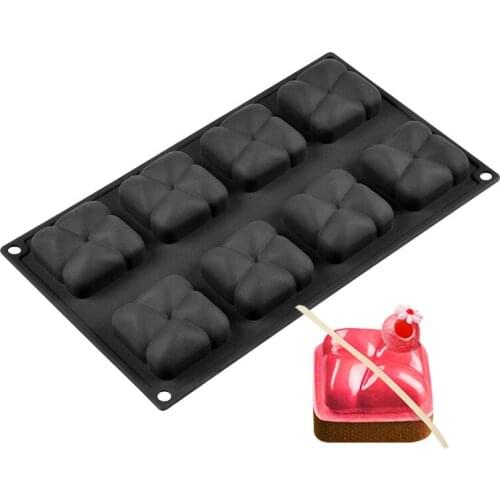 1Pcs 8 Cavity Silicone Cake Mold for Chocolate Mousse Jelly Pudding Ice Cream Dessert Bread Pastry Bakeware Pan Decorating Tools