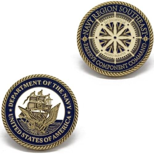 Custom Military Metal Brass Commemorative Naval Army Copper Challenge Commemorative Coin