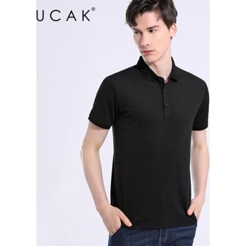 UCAK Brand Classic Solid Color Turn-Down Collar Silk Polo-Shirts Men Clothes Summer New Streetwear Casual Tees Male Homme U5616