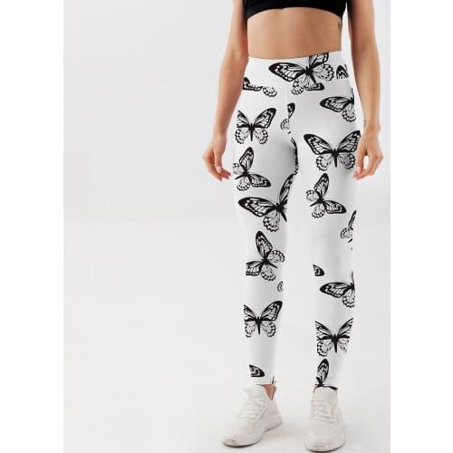 Yoga Pants Women Simple butterfly Leggings For Fitness High Waist Gym Legging Push Up Workout Fitness Women Printed Leggings