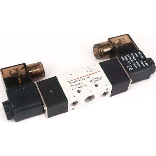 1/4"BSPT 4V220-08 Air Valve 5 Port 2 Position Solenoid For Pneumatic System