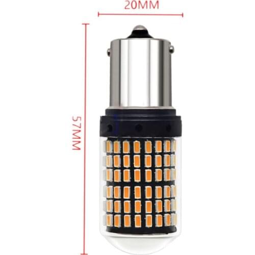 10Pcs Car Transparent Shell Canbus Wide Voltage 1156 1157 3014 144SMD LED Blubs No Error LED Lamps For Turn Signal Light