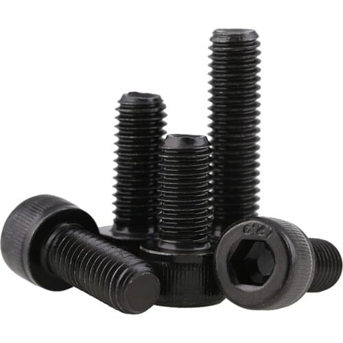 2-20Pcs DIN912 M6 M8 Black Grade 12.9 Carbon Steel Hex Socket Head Cap Screw Bolts Length 8/10/12/14/16/18/20/22/25-105mm