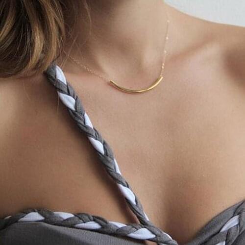2020 New Selected Minimalist Jewelry Thin Beads Chain Coin Curved Layer Necklaces Festival gifts Stainless Steel 18k Gold Plated