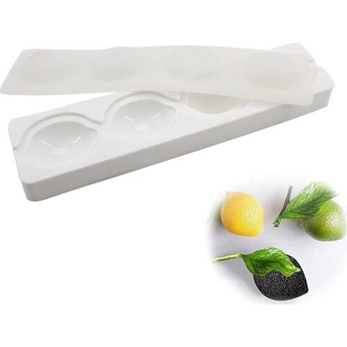 4-hole Lemon-shaped Silica Gel Mold Baking Cake Mousse Dessert Decoration Tool