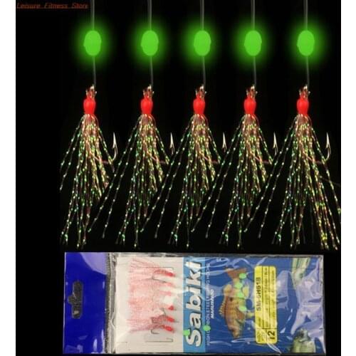 6PCS/Set 7g Long Wire Lure Bait Sea Luminous Fishing Lures Line String Tackle Accessory Spinner Carbon Steel Fishhooks
