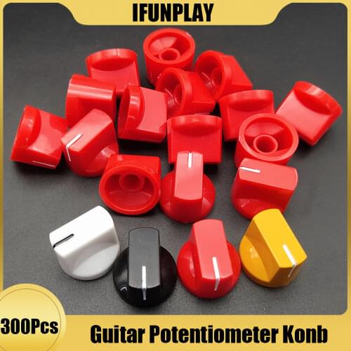 300Pcs Plastic Flat Guitar Pedal Knob Guitar AMP Amplifiers Knob Caps Electric Guitar Pot Potentiometer Knobs Guitar Parts
