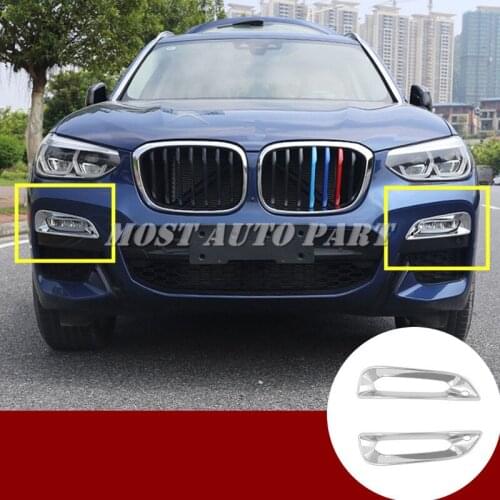 ABS Chrome Front Fog Light Lamp Trim Cover 2pcs For BMW X3 G01 2018-2020 Car accesories interior Car decoration