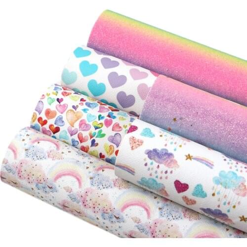 David accessories 20*33cm heart faux artificial Synthetic leather fabric hair bow diy decoration crafts 6piece/set,1Yc7443