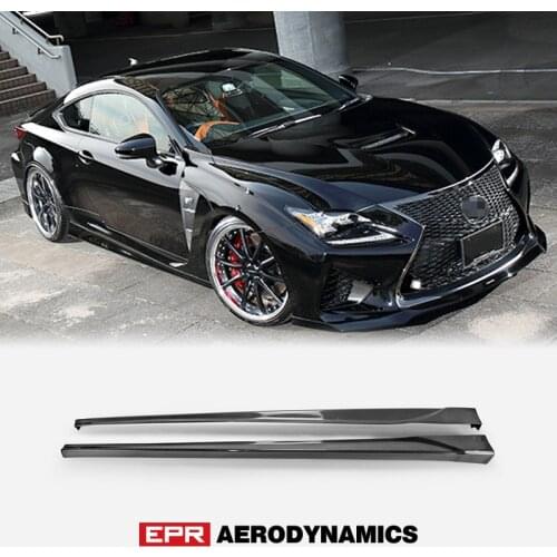 Carbon Fiber Side Skirt for Lexus 14-18 RC F USC10 ART Type Side Skirt Under Board Glossy Fibre Door Step Cover Drift Aero Kit
