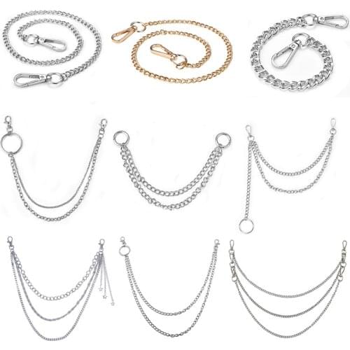 23 Styles Punk Hip Hop Metal Pants Waist Chain Men Women Star Pendant KeyChain Big Ring Jeans Youth Girl Trendy Jewelry Gift
