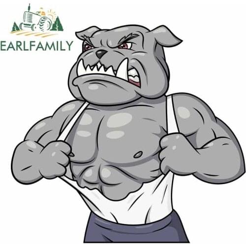 EARLFAMILY 13cm x 9.6cm Exercise Dog Motorcycle Car Stickers Rear Windshield Decal Personality Creative Motorcycle Decoration