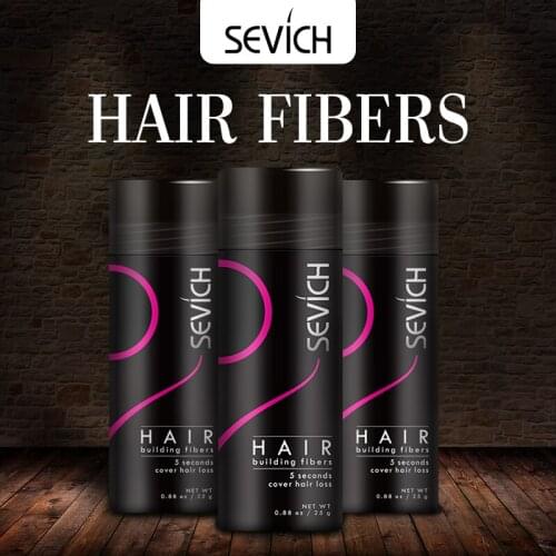 Sevich 10 Colors 25g Hair Fiber Hair Loss Products Keratin Thickening Spray Hair Building Fiber Powder Hair Regrowth