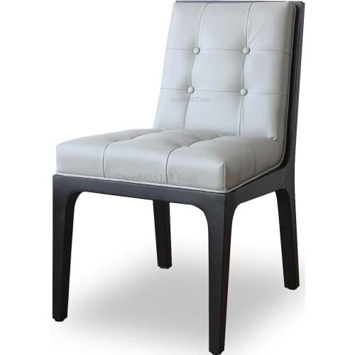 Custom Leather Leather Dining Chair First Layer Leather Dining Chair Leisure Chair European And American Style Negotiation Offic