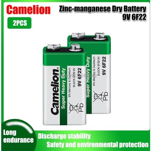 2pc Camelion 9V 6F22 PPP3 6LR61 Bateria 6F22 PPP3 6LR61 Lithium Battery Super Heavy Duty Dry Batteries For Radio Alarm Toy