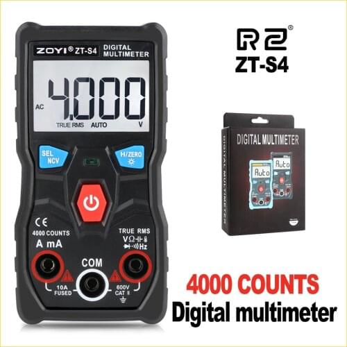 RZ Mini Multimeter LCD Digital Multimetro voltage meter Ammeter Overload Protection AC/DC 4000V With Probe Multimeter ZT-S4