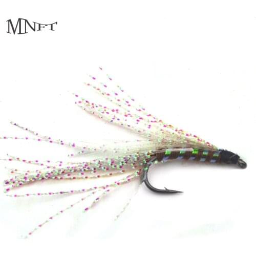 MNFT 10PCS 6# White Rainbow Crystal Outdoor Fly Fishing Lure