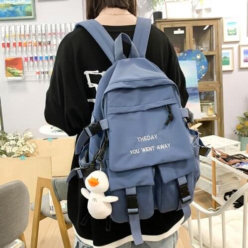 Trendy Youth Backpack 2021 Fashion Waterproof Nylon Laptop Campus School Bag Large Capacity Travel Backpack Sac A Dos Mochila