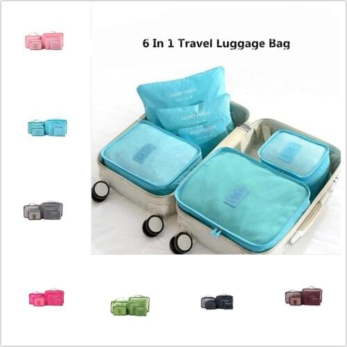 Mounchain 6pcs/set 6 in 1 outdoor bag Wear-resistant Travel Luggage Organize Bag waterproof Bag for traveling camping hiking