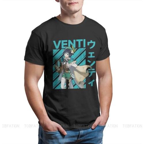 Genshin Impact Action Role-playing Game Venti Men Clothing Tops T Shirt Fashion Tshirt Short Sleeve