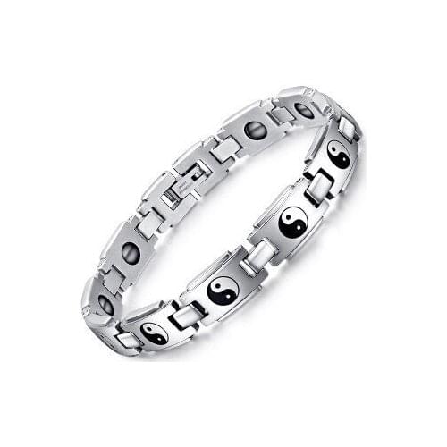 Mens Tourmaline Energy Tai Chi Bracelet Health Care Jewelry Women Hologram Germanium Magnetic Therapy yin yang Bracelets