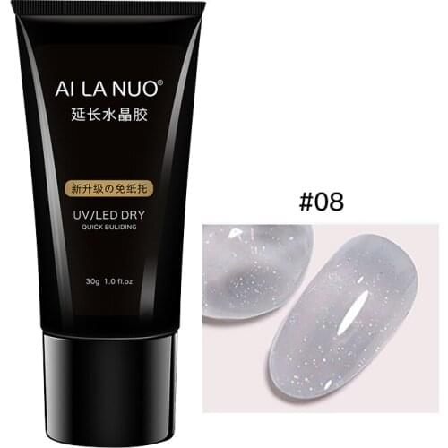 Extention Gel Set Nail Art French Nail Art Clear Camouflage Color Nail Tip Form Crystal UV Gel Slice Brush Nail Gel TSLM2