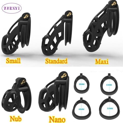 2021 New 3D Male Chastity Cage Device Double-Arc Cuff Penis Sleeve Cock Ring Adult Games Erotic Sex Toys for Men Gay Sex Toys