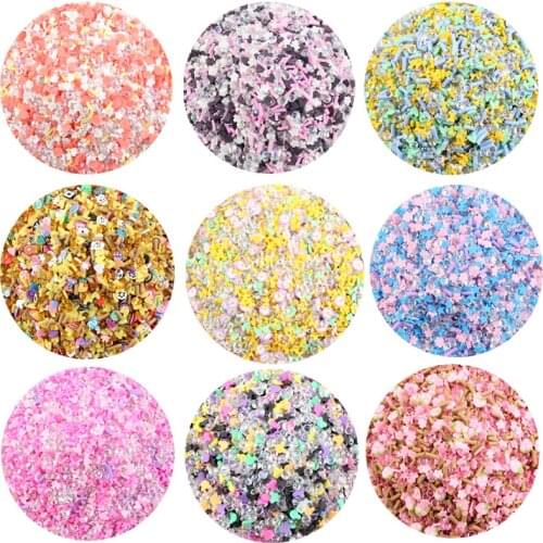 100g Assorted Rhinestone Polymer Clay Sprinkles for Crafts Making Fruit Flower Slice DIY Slime Filler Material Nail Art Decor