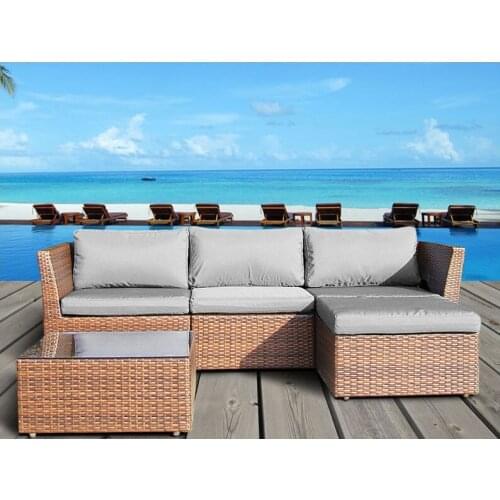 Popular lounge outdoor wicker cheap l shape sofa