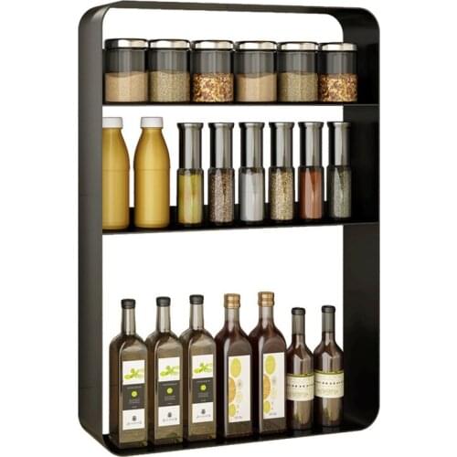 Punch-free kitchen storage box wall-mounted bracket wall-mounted storage rack seasoning jar rack cabinet rack kitchen gadget sup