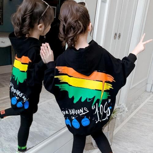 Cute Oversized Cartoon Spring Autumn Sweatshirt Girls Kpop Hip Hop Streetwear Kids Baby Hoodie Children Loose Harajuku Outfits