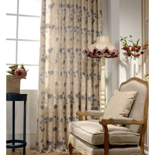 Elegant Cotton Linen Blackout Curtains for Living Room 1 Panel Leaf Print Pretty Custom Made Bedroom Kitchen Window Decorations
