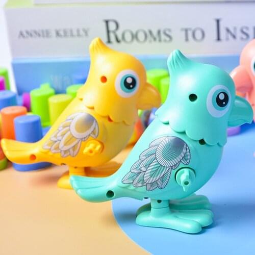 1pcs Childrens Clockwork Toy Parrot Wind Up Toys Fun Gifts Kids Educational Toy Cartoon Toys