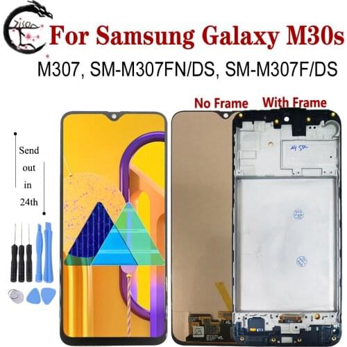 Super AMOLED LCD + Frame For SAMSUNG Galaxy M30s M307 SM-M307FN/DS M307F LCD Display Touch Screen Sensor Digitizer Replacement