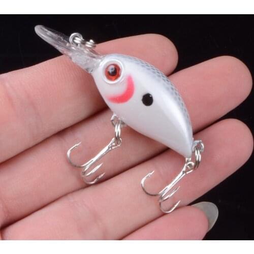1pcs 5cm 4g Crankbait Fishing Lure Artificial Crank Hard Bait Topwater Minnow Fishing Wobblers Japan Fish Lures 3D Eyes