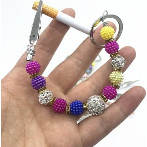 1pc Multi-Function Pearl Beaded Bracelet Tobacco Smoking Blunt Holde Roach ATM Card Clips Cigarettes for Long Nails