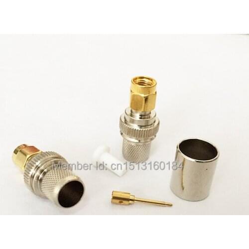 1pc SMA Male Plug RF Coax Modem Convertor Connector Crimp RG8,RG213,LMR400 Straight Nickelplated NEW wholesale