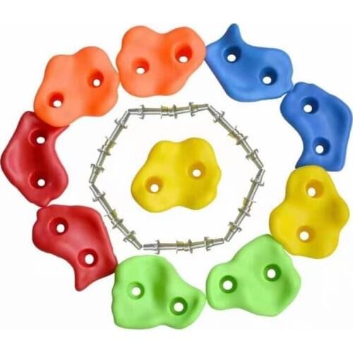 10Pcs/Set Kids Colorful Rock Climbing Stones Toys Fitness Hardware Bauble Hand Feet Hold Grip Kit Playground With Screws